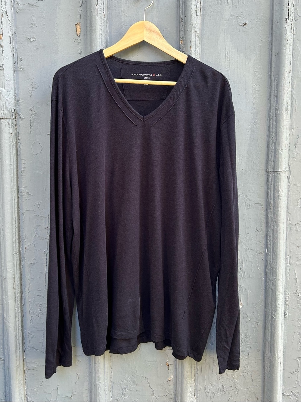 John Varvatos Long Sleeve Ramie Tee, Size XXL